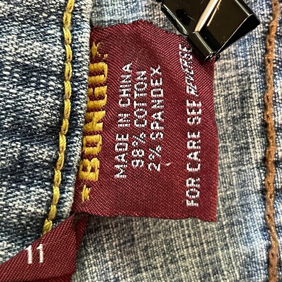 vtg 90's y2k Bongos Womens Denim Shorts W/ Frayed Hem Size 11 Light Wash Blue - Picture 2 of 9